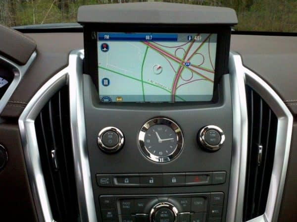 Cadillac SRX Pop up screen showing map